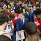 Coach Tyronn Lue (center) of the Cleveland Cavaliers talks to the team prior to a game against the Chicago Bulls on Jan. 23, 2016, in Cleveland.
Jason Miller/Getty Images